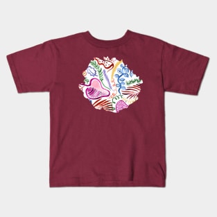 Leaf Tropical Jungle Forest Colorful Kids T-Shirt